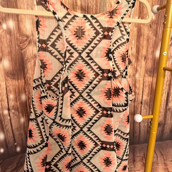 Cute Aztec sheer Racer Back Top - Picture 2 of 5